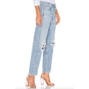 AGOLDE 90s High Rise Distressed Straight Leg Jeans Light Wash Size 23